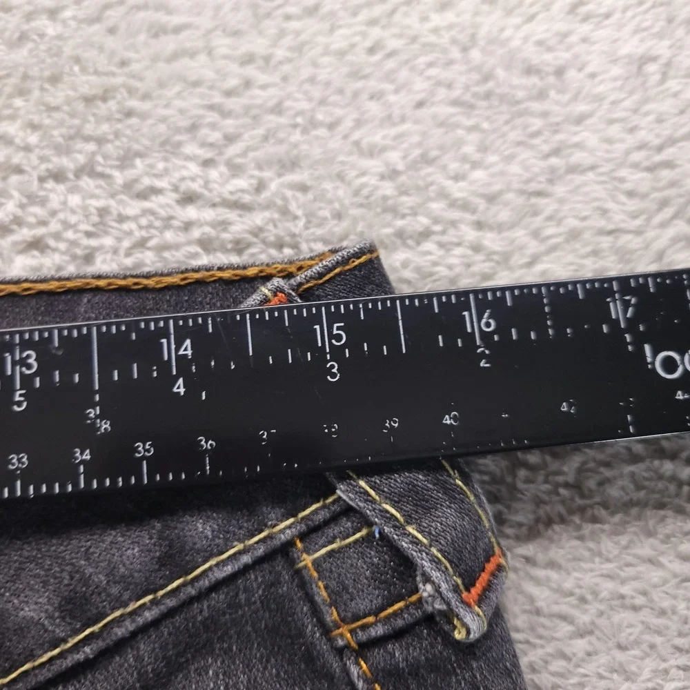 True Religion Jeans Mens 30 Black Billy Bootcut Stretch Flap Pockets Made in USA